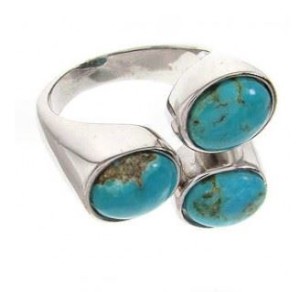 about silver turquoise rings women