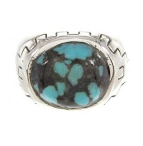 about mens silver turquoise rings